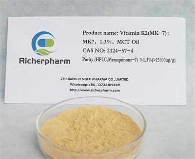 vitaminas K2 (MK-7); MK7, 1,3%, MCT alyva CAS 2124-57-4